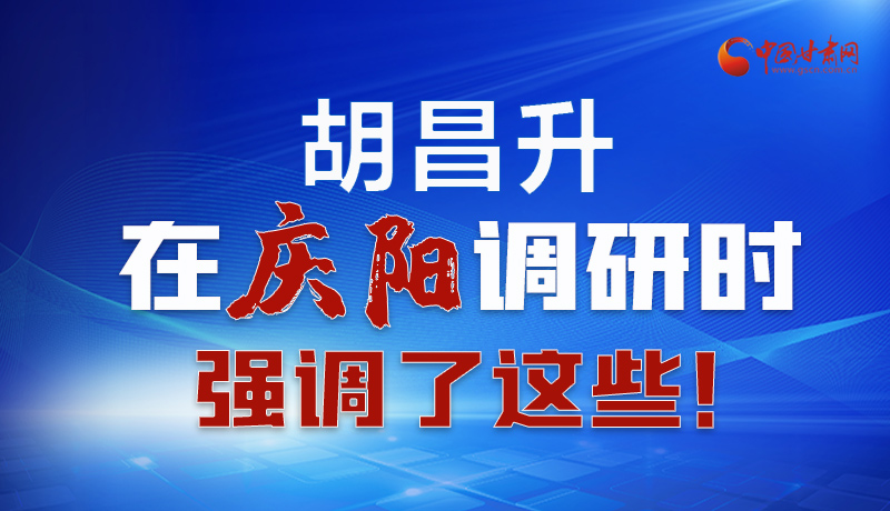 圖解|胡昌升在慶陽調(diào)研時(shí)強(qiáng)調(diào)了這些！
