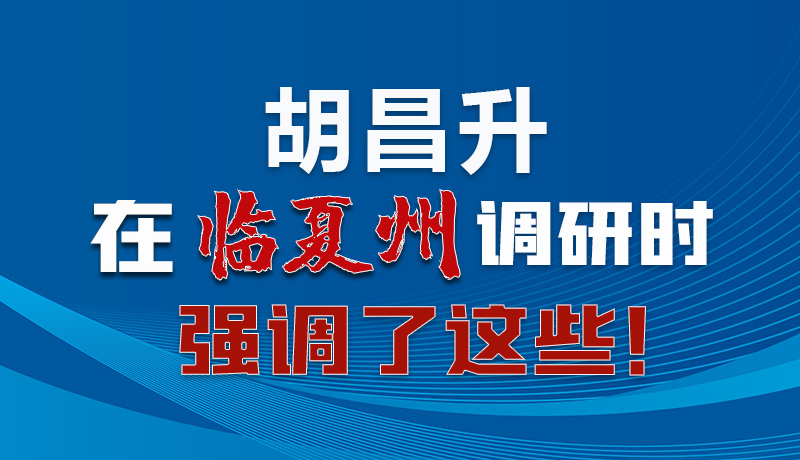 圖解|胡昌升在臨夏州調(diào)研時強調(diào)了這些！