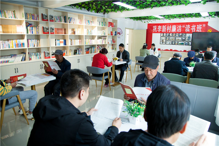 隴南市禮縣開展廉潔書籍進農(nóng)家書屋活動，圖為羅壩鎮(zhèn)鞏李新村舉辦的“廉潔讀書班”。.jpg