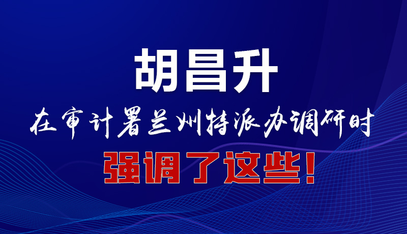 圖解|胡昌升在審計(jì)署蘭州特派辦調(diào)研時(shí)強(qiáng)調(diào)了這些！