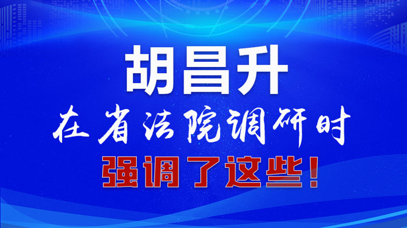圖解|胡昌升在省法院調(diào)研時(shí)強(qiáng)調(diào)了這些！