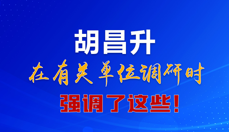 圖解|胡昌升在有關(guān)單位調(diào)研時(shí)強(qiáng)調(diào)了這些！