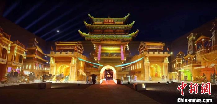 2024年7月15日，甘肅嘉峪關(guān)開(kāi)啟“夜游”模式。圖為夜游燈光劇《天下嘉峪關(guān)》光影效果。(甘肅嘉峪關(guān)關(guān)城景區(qū)供圖)