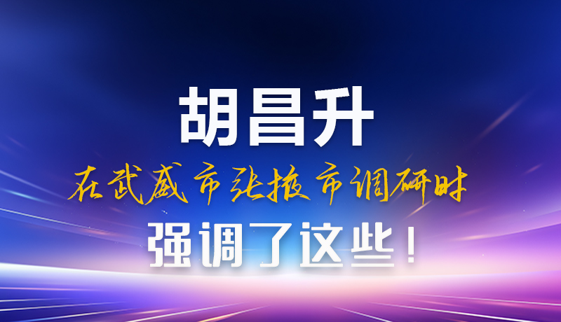 圖解|胡昌升在武威市張掖市調(diào)研時強(qiáng)調(diào)這些！